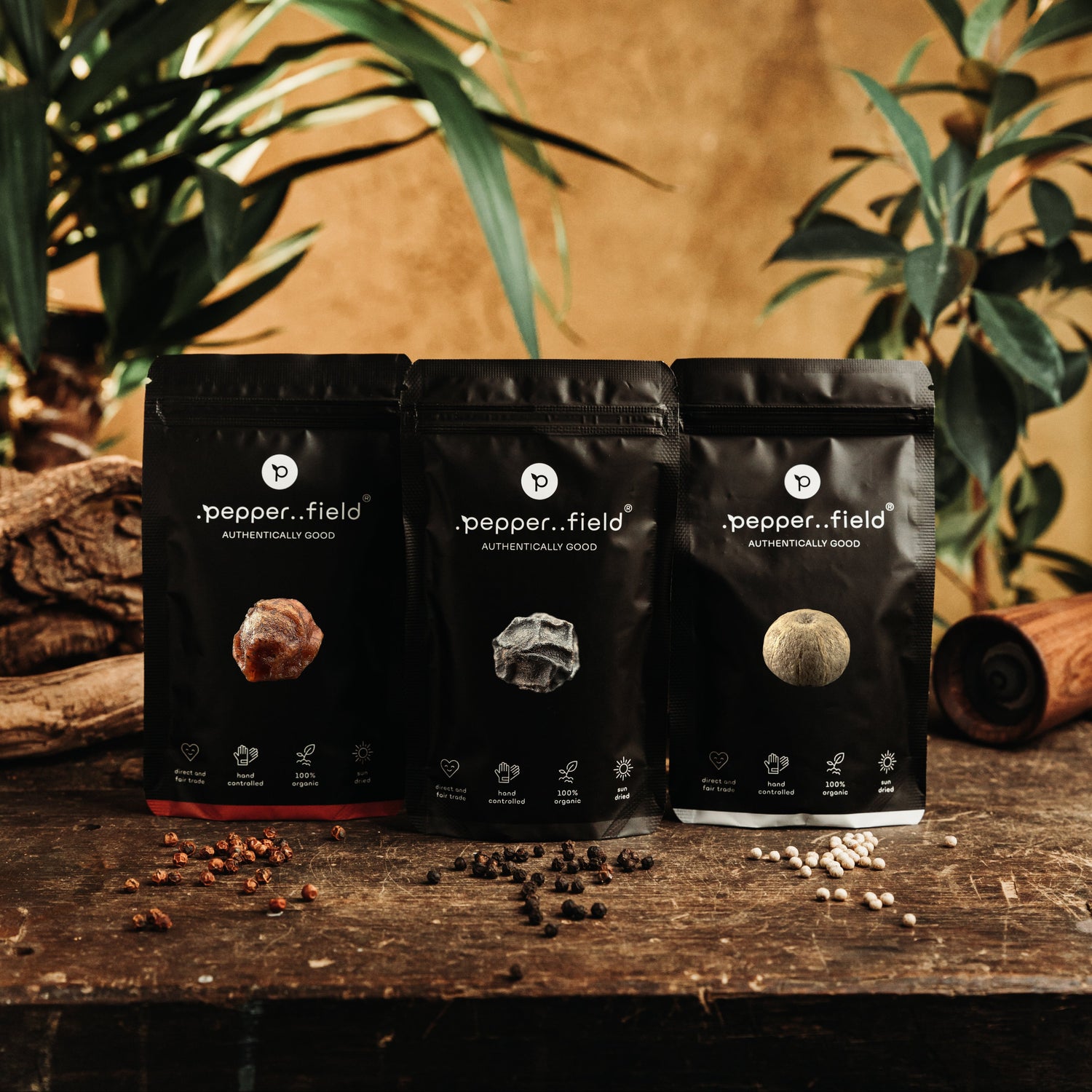 Kampot  black, red and white pepper (3× 50 g) 