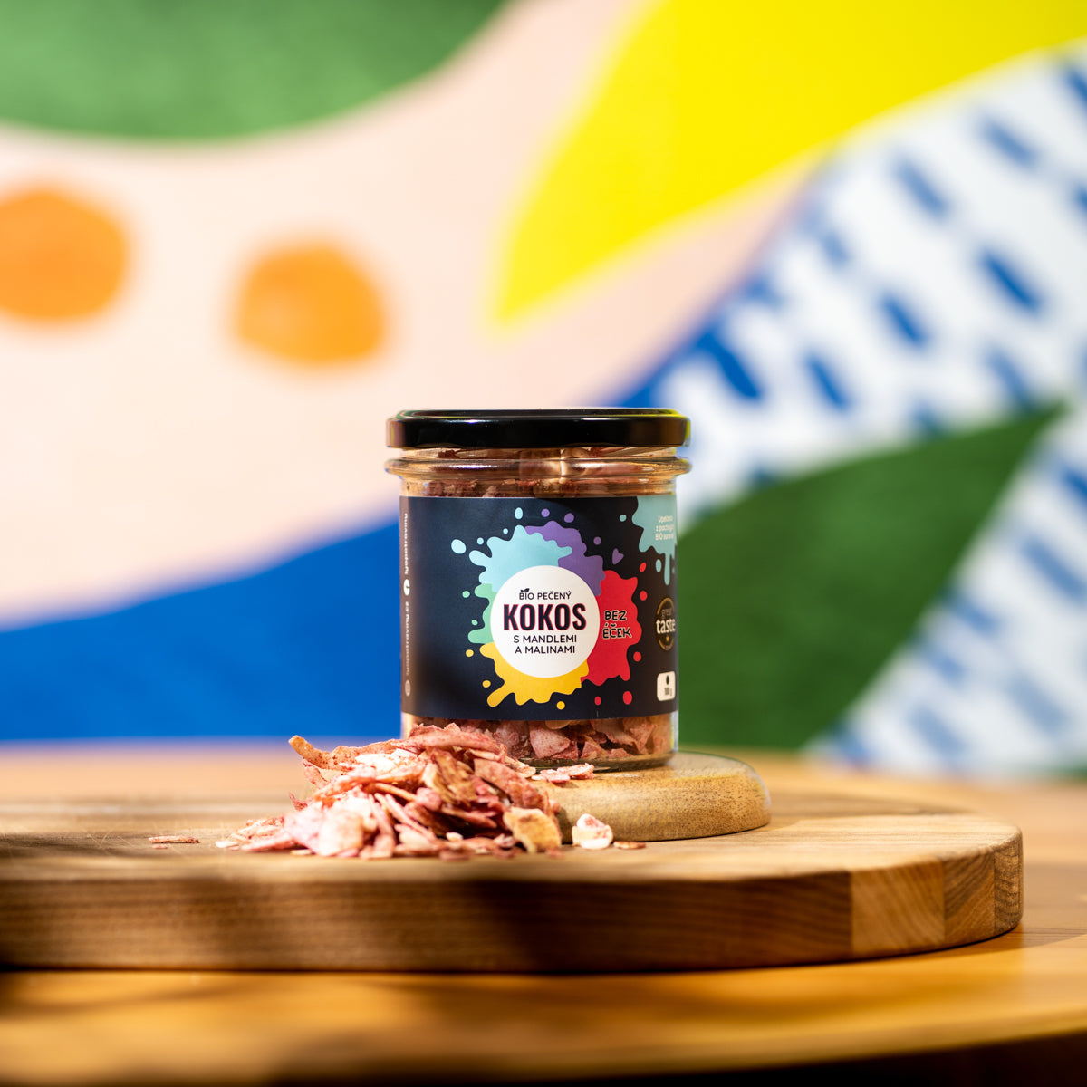Bio pečený kokos s lyofilizovanými malinami 100g