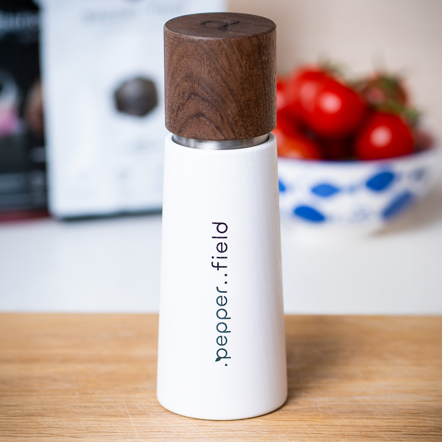 White wooden original .pepper..field Grinder 