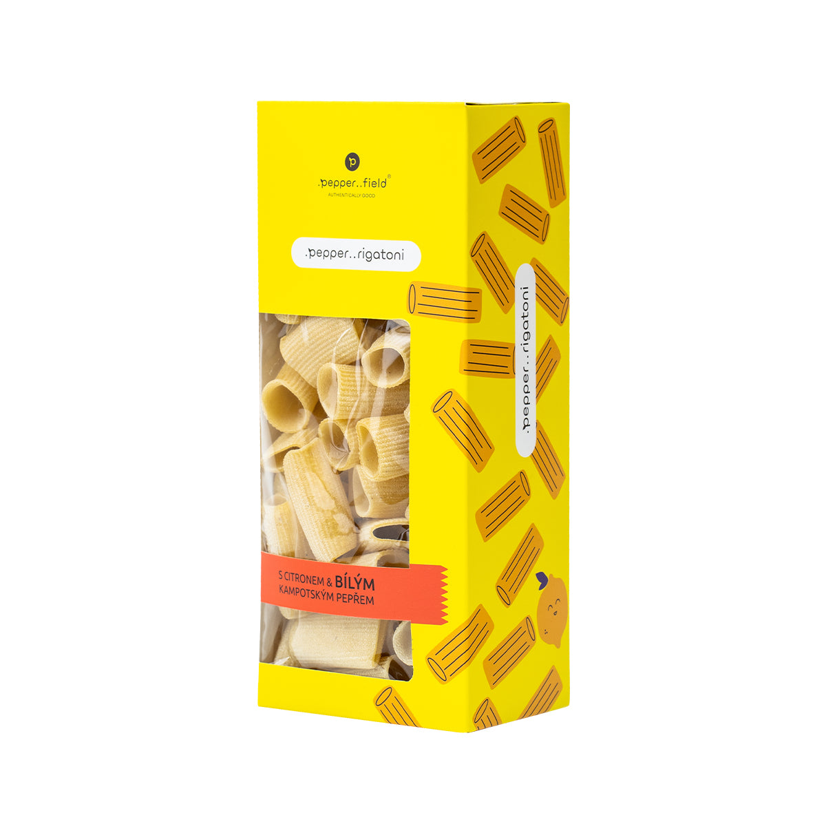 Pasta .pepper..rigatoni with lemon and white Kampot  pepper 